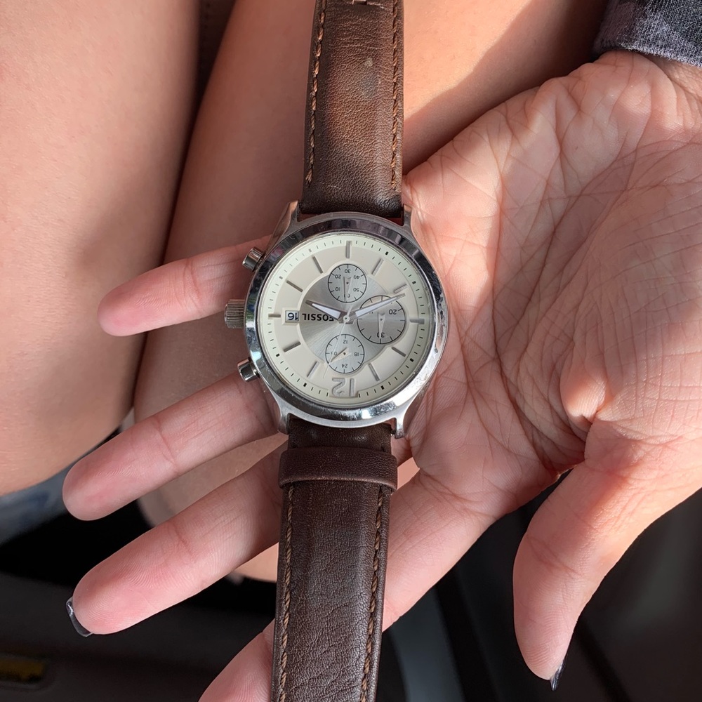 Men’s Brown Leather Fossil Watch